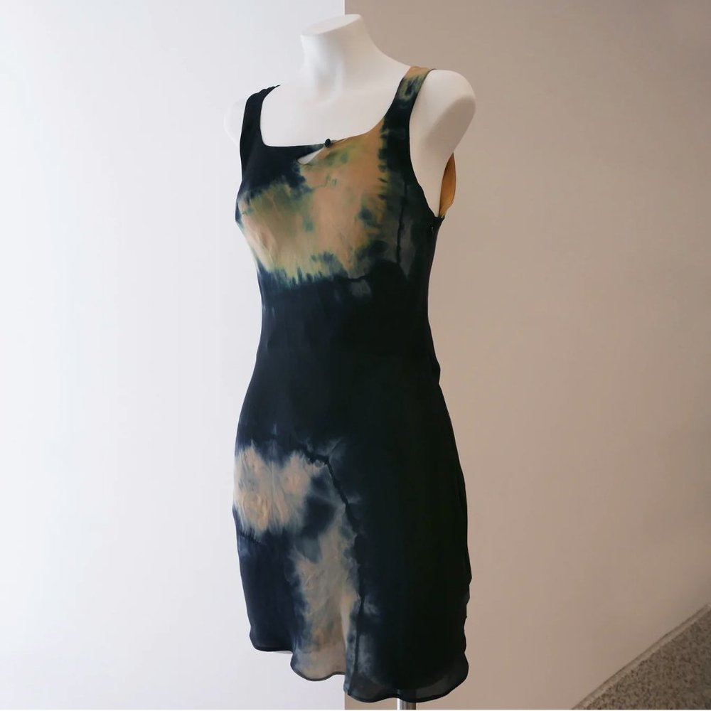 COLLINA STRADA Tie Dye Button Wave Mini Dress